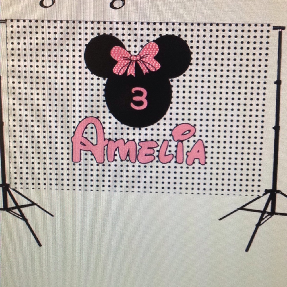 Minnie Mouse numbered backdrop